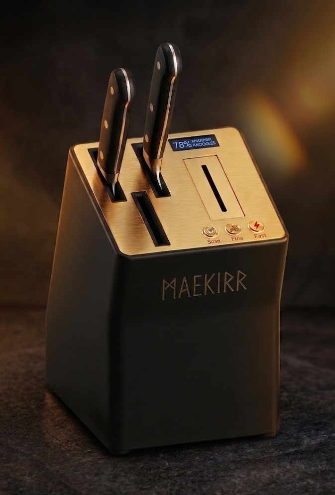 MAEKIRR automatic knife sharpener — an electric knife sharpener alternative that scans and sharpens kitchen knives at the correct angle